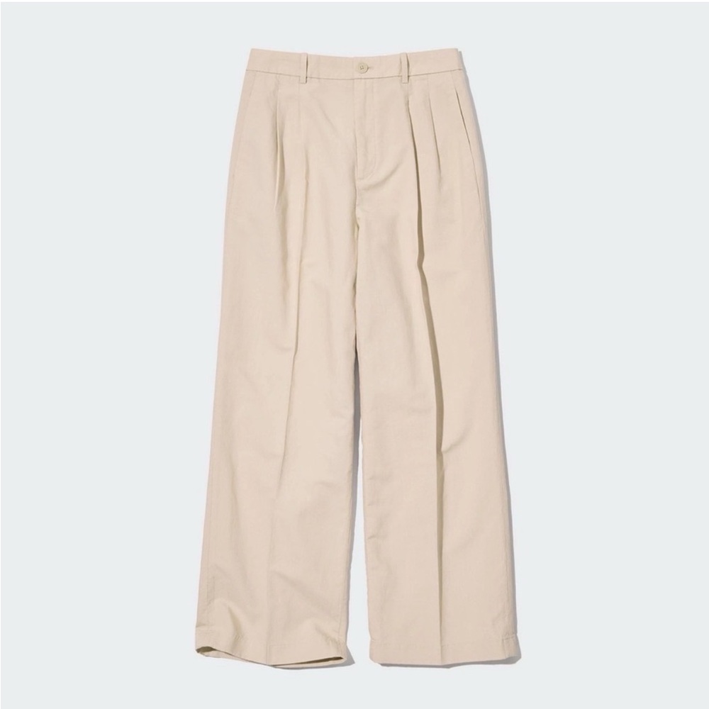 Uniqlo‎ Linen Blend Tucked Wide Pants XL B03